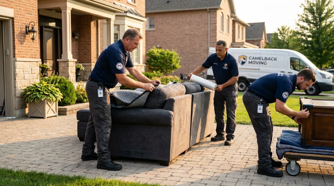 Large estate moving crew wrapping furniture in Social Circle, GA