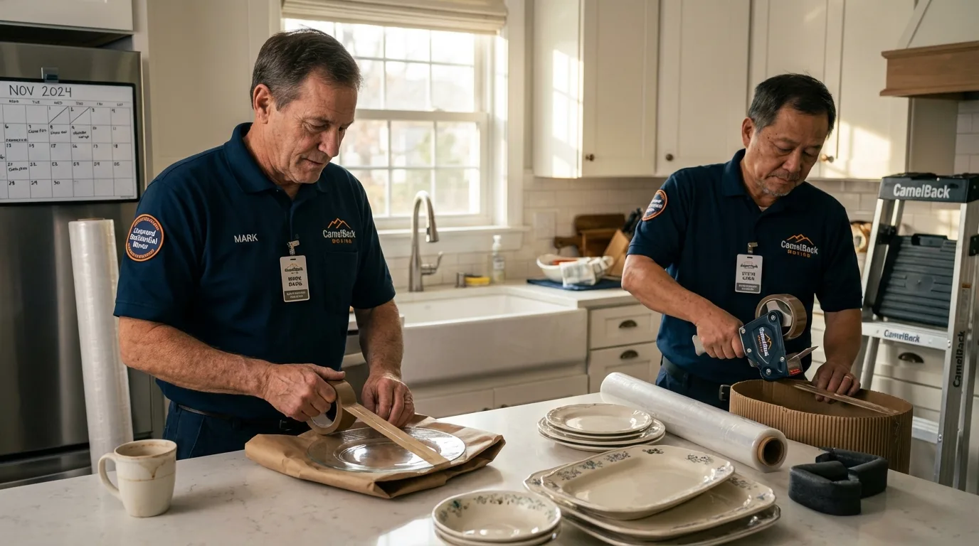 Professional crew packing kitchen dishware in Social Circle, GA